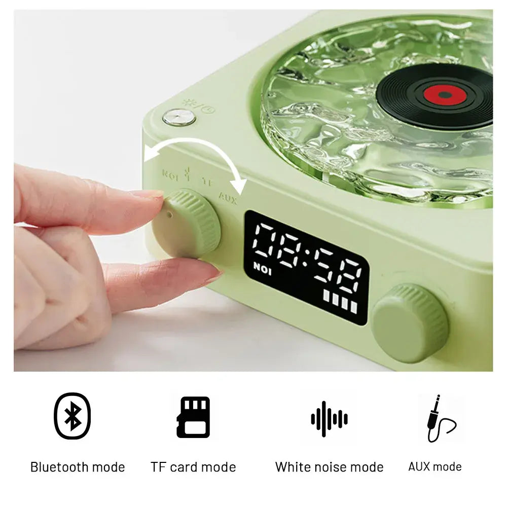Mini Retro Vinyl Speaker with Calming Light