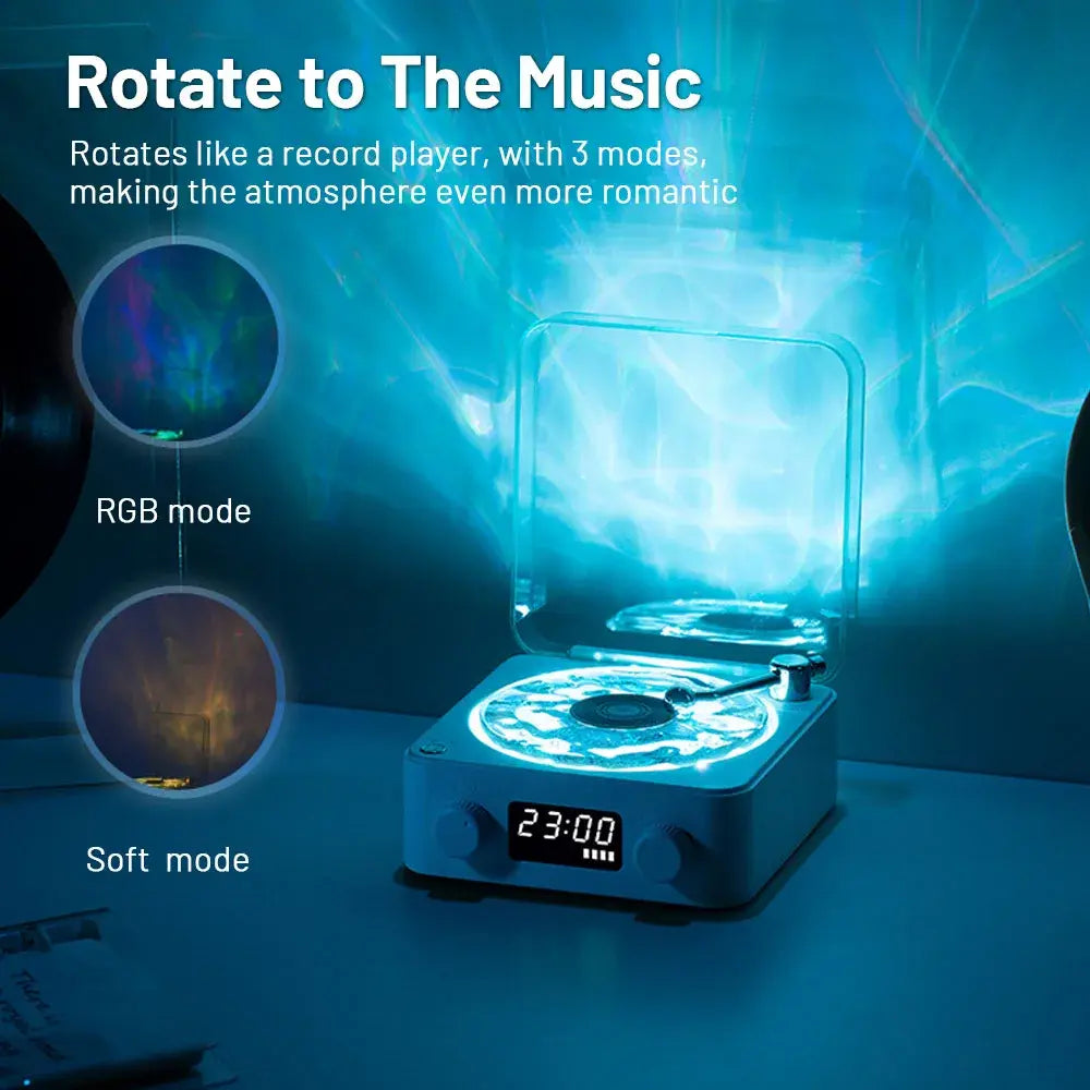 Mini Retro Vinyl Speaker with Calming Light