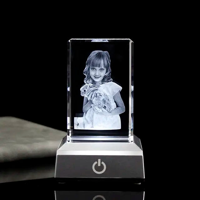 Personalized 3D Laser Engraved Crystal Photo Frame