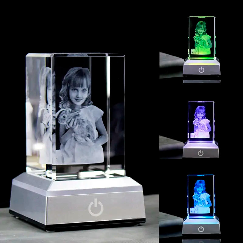 Personalized 3D Laser Engraved Crystal Photo Frame