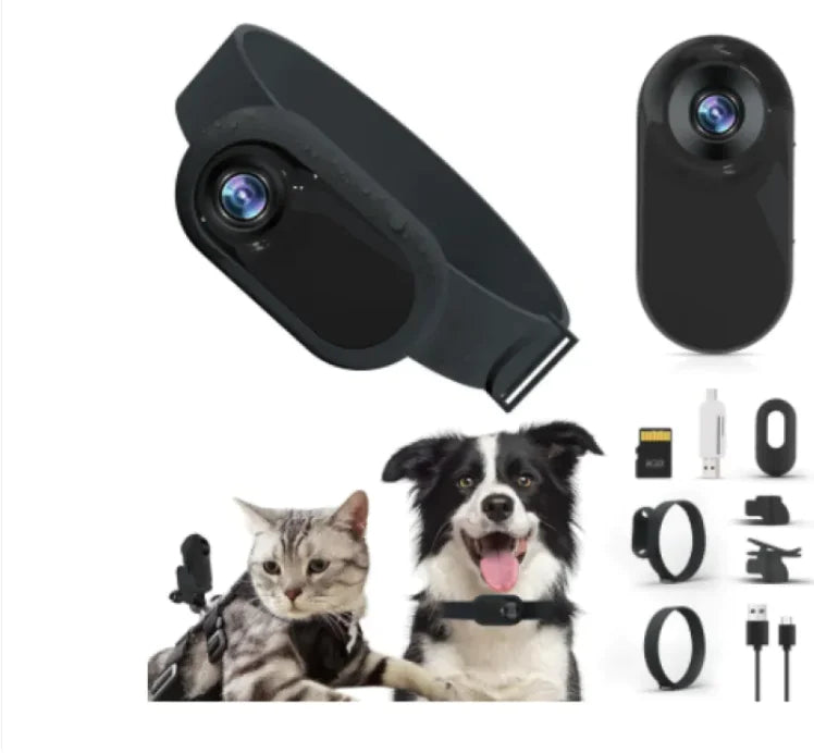 Cat Camera Collar: 170° Wide Angle Dog Collar Camera with 0.96 Inch LCD Screen, Multifunctional Pet and Cat Tracker