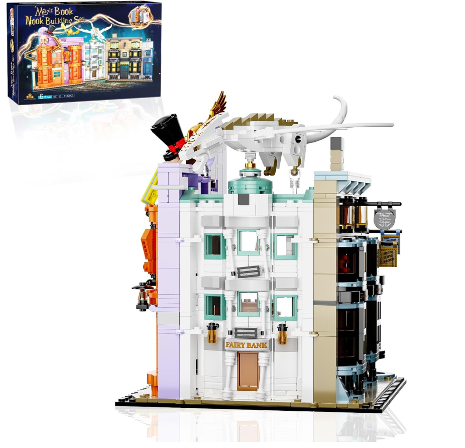 Magic Ideas Diagon Bookend Toy Building Set, Compatible with Lego Harry, Creative Building Toy for Fantasy Fans & Adults, Durable Collectible Design (1187 Pieces)