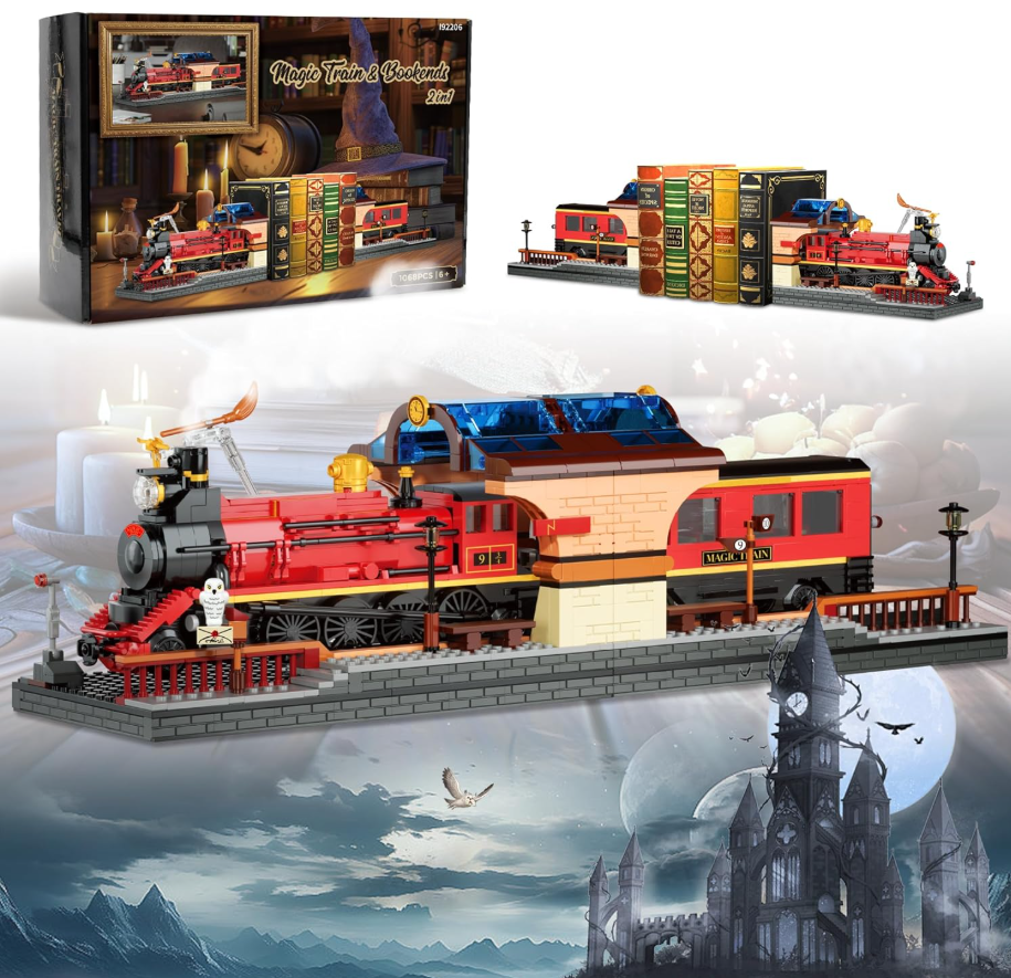 2in1 Harry Magic Train & Bookends Building Set - 1068pcs
