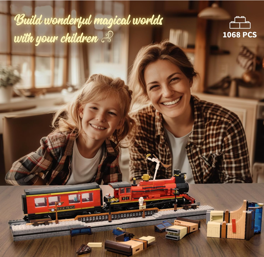 2in1 Harry Magic Train & Bookends Building Set - 1068pcs
