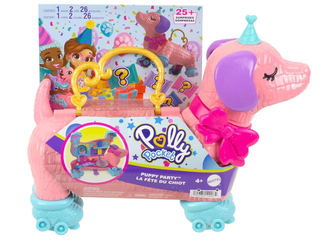 Polly Pocket Puppy Party Extravaganza Playset with 26 Accessories