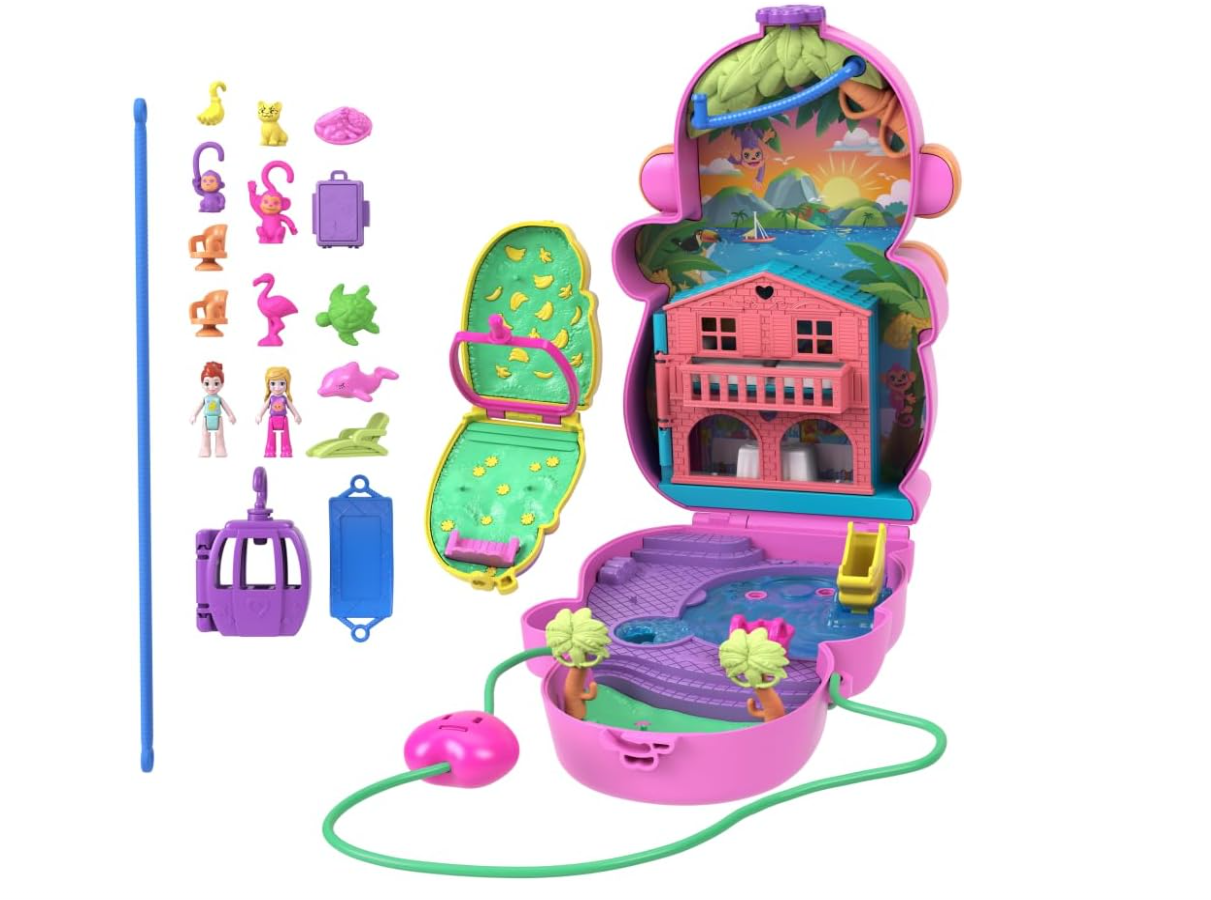 Polly Pocket Jungle Adventure Playset with Wearable Purse
