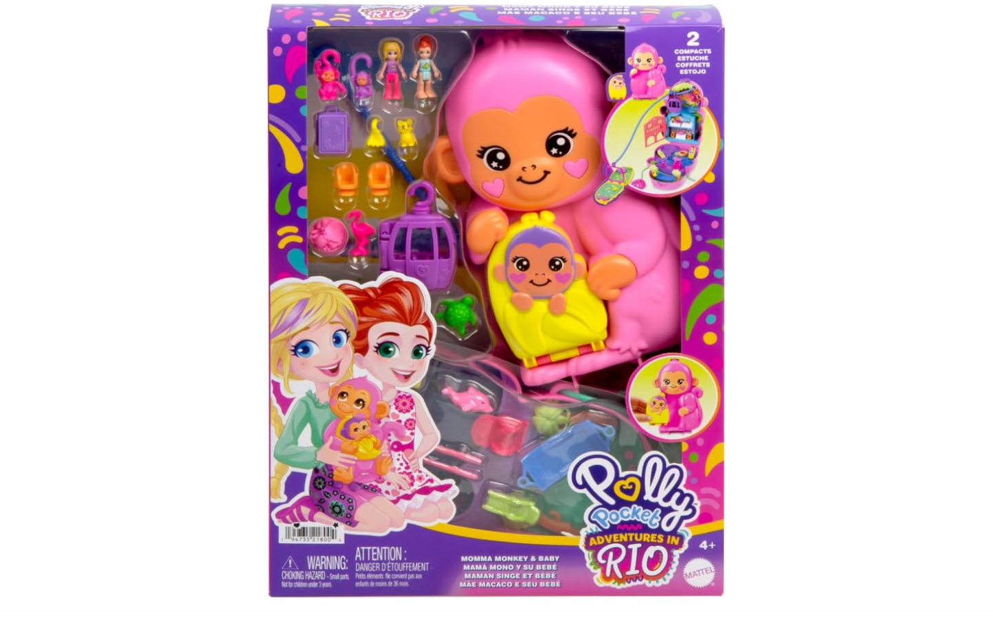 Polly Pocket Jungle Adventure Playset with Wearable Purse