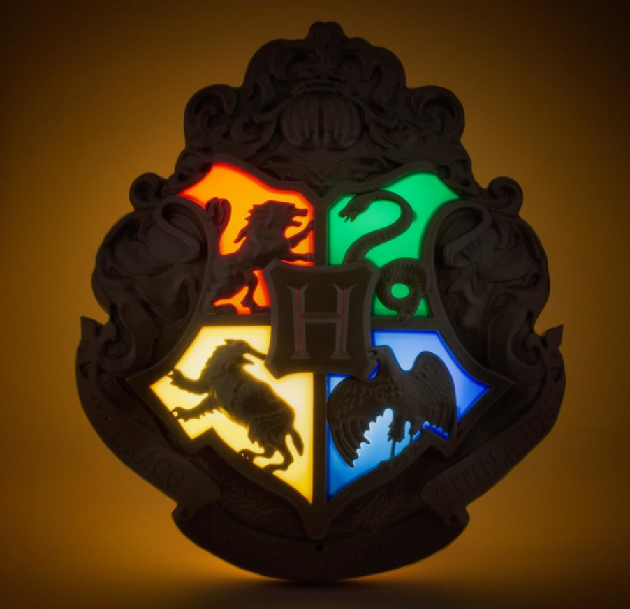Hogwarts Crest Wizard Lamp with Magic Wand Remote
