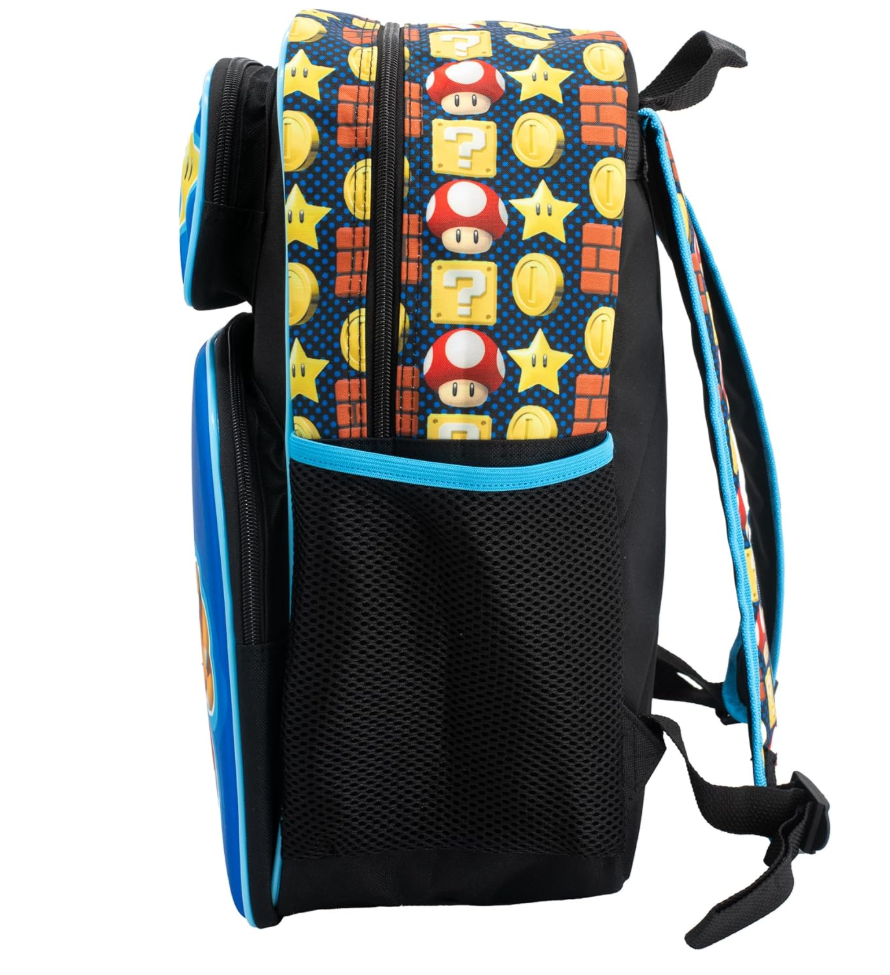 Super Mario Iconic 16" School Backpack with 3D Characters