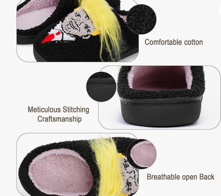 Trump Hair Plush Slippers