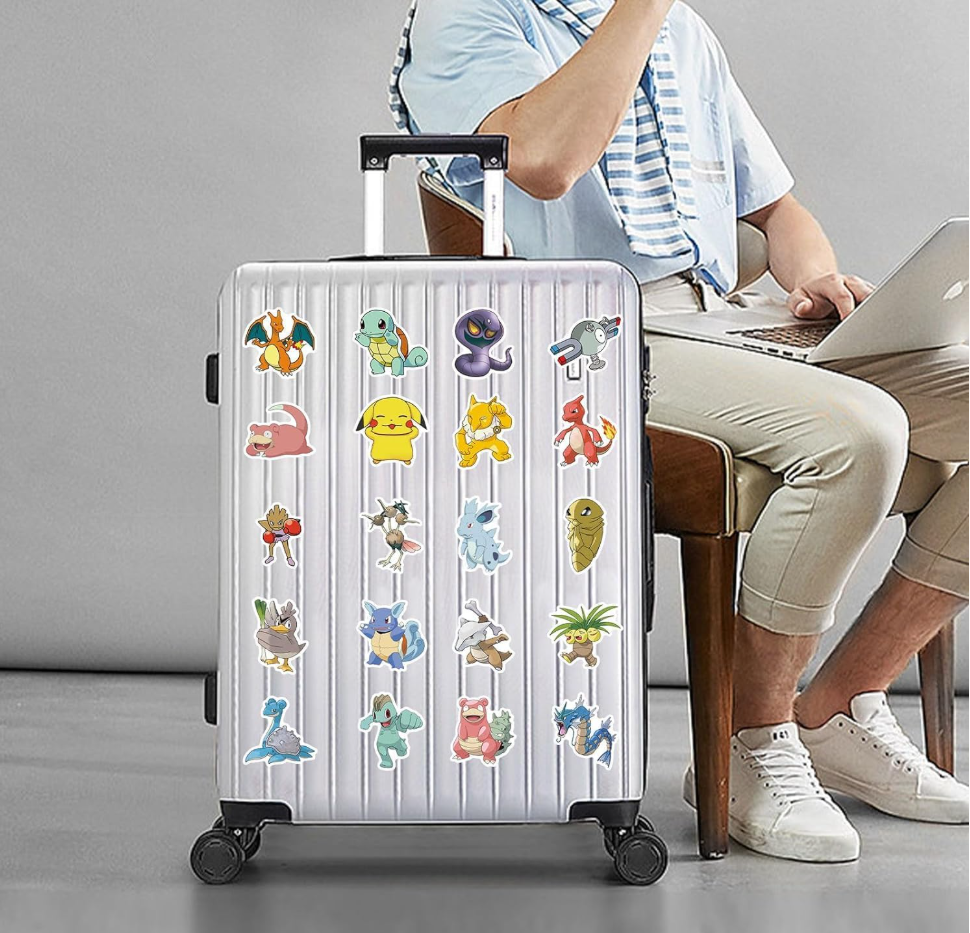 100Pcs Pokémon Decal Set in Gift Bag - Waterproof Vinyl Stickers