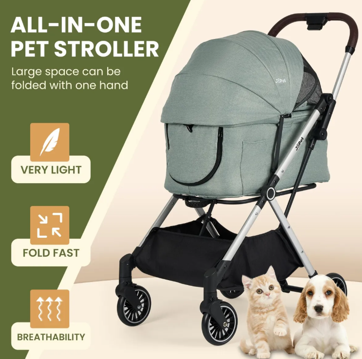 Beberoad Pets T4 PRO Pet Stroller for Small Medium Dogs & Cats