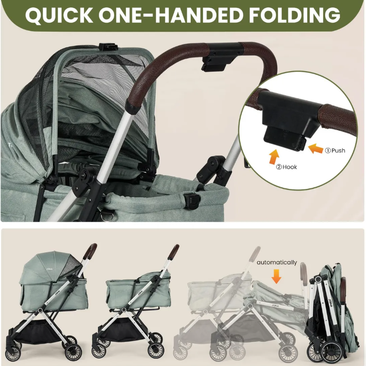 Beberoad Pets T4 PRO Pet Stroller for Small Medium Dogs & Cats
