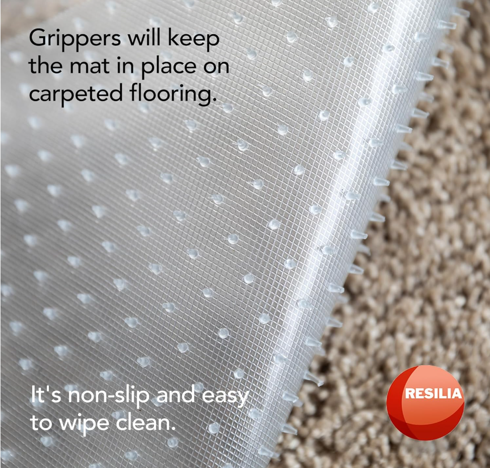 HugsandTails Pet Carpet Protector - Doorway Damage Deterrent and Scratch-Stopper for Cats Dogs and Pets Heavy-Duty PVC Runner Cut to Fit Clear 15 Inches x 48 Inches