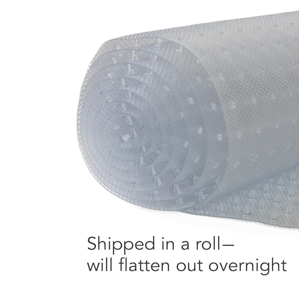 HugsandTails Pet Carpet Protector - Doorway Damage Deterrent and Scratch-Stopper for Cats Dogs and Pets Heavy-Duty PVC Runner Cut to Fit Clear 15 Inches x 48 Inches