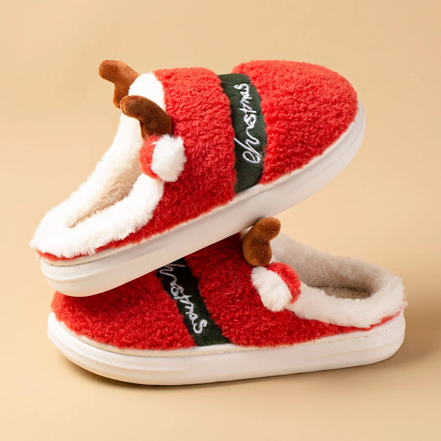 Warm Christmas Slippers Soft Plush