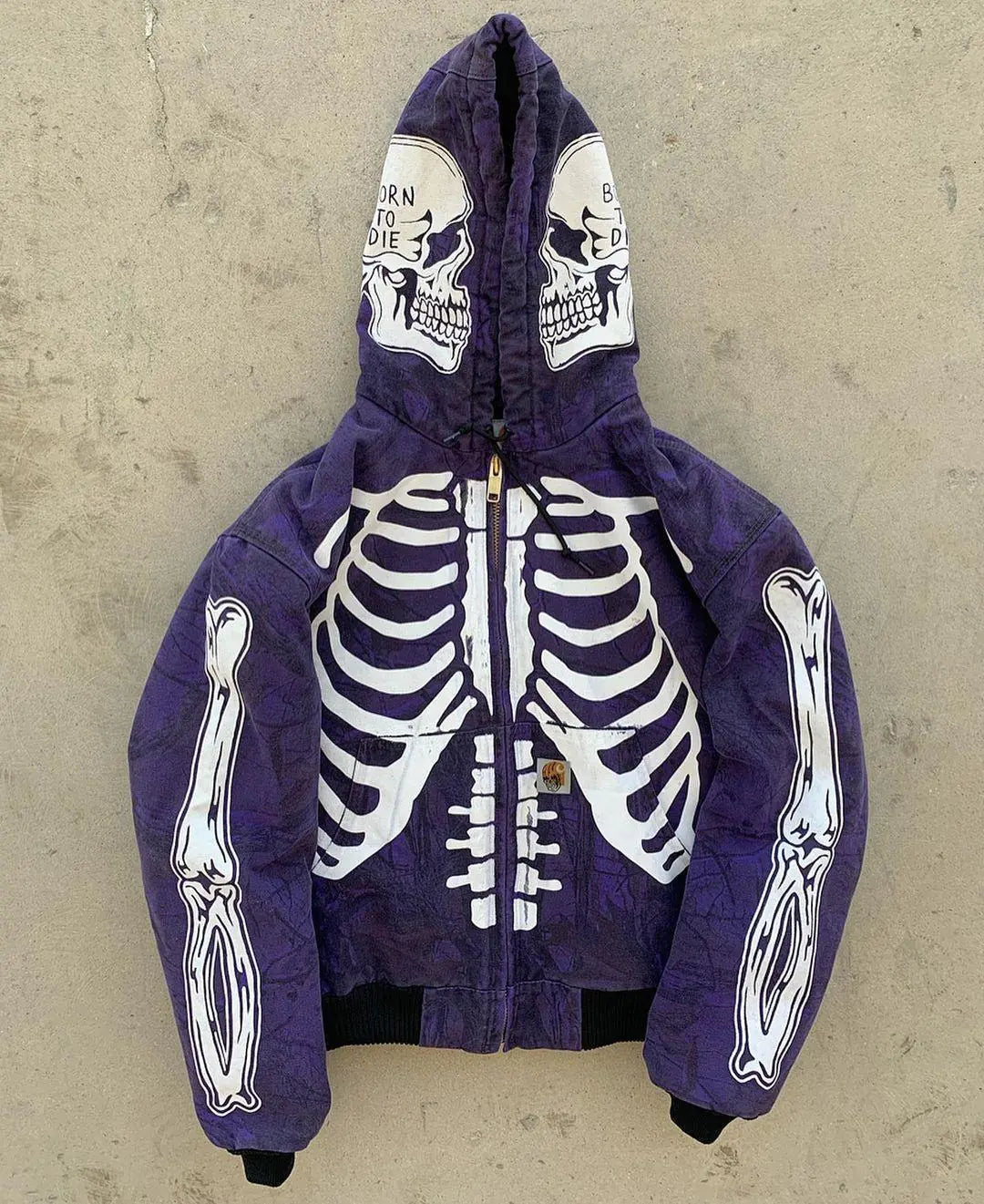 Skeleton Hoodie Custom Full Face Zip