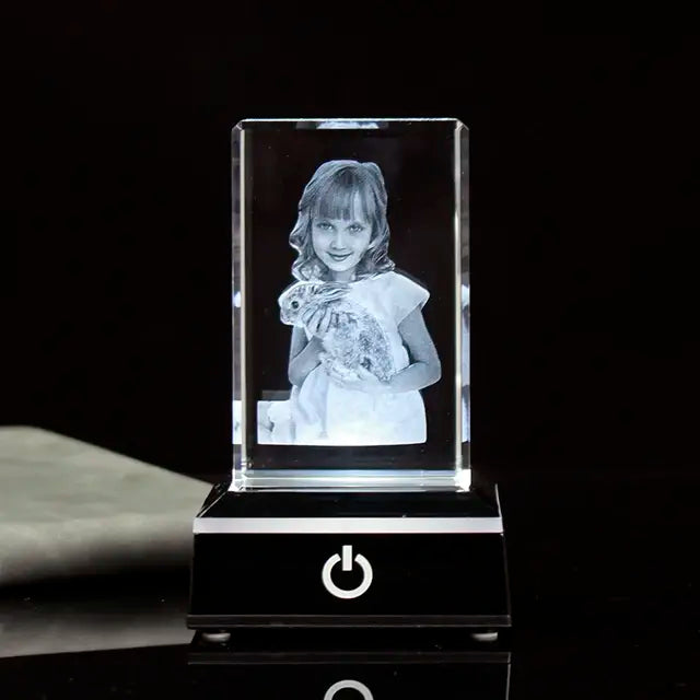 Personalized 3D Laser Engraved Crystal Photo Frame