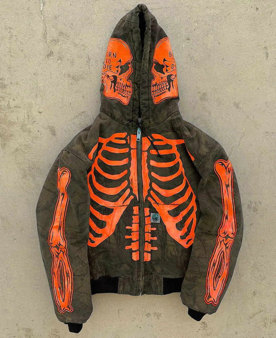 Skeleton Hoodie Custom Full Face Zip