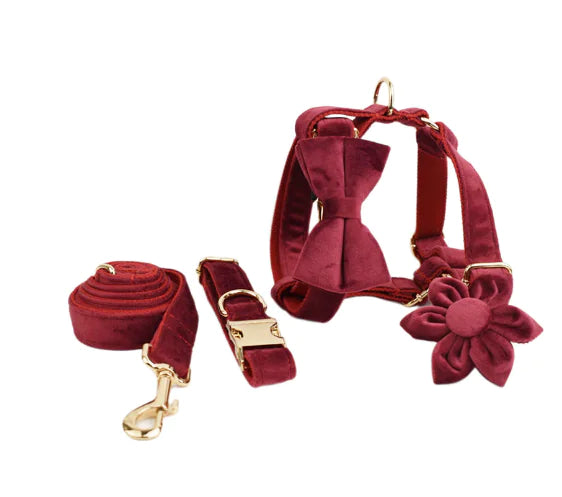 Velvet Fabric Dog Collar for Pets