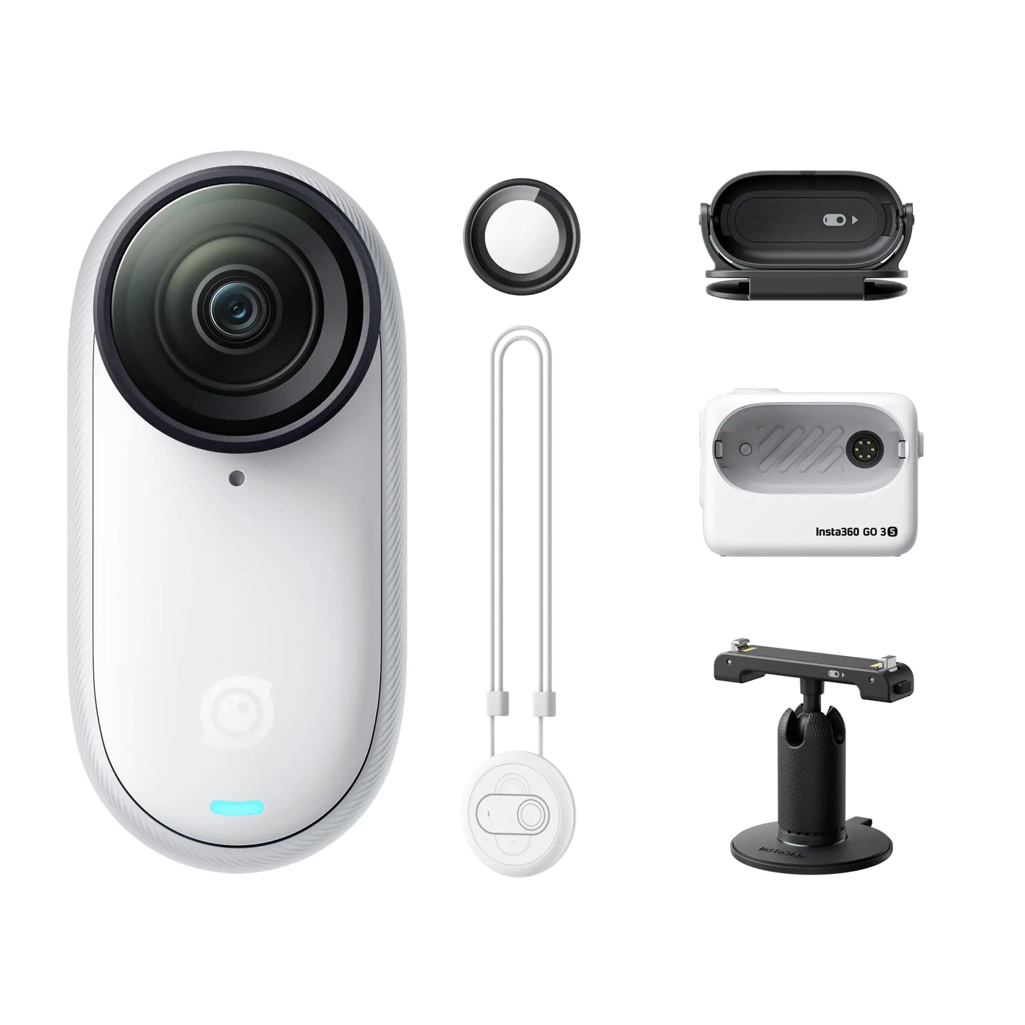 Insta360 GO 3S - 64 GB White 4K Tiny Portable Vlogging Camera Hands-Free POVs Mount Anywhere Stabilization 140 Min Battery Life 10m Waterproof Pet POV