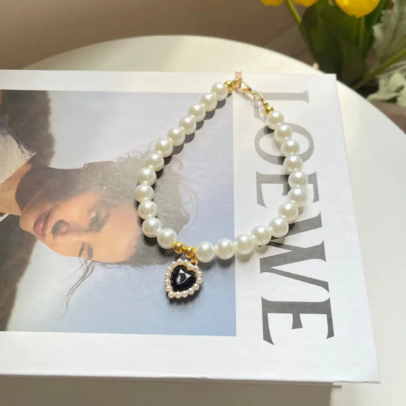 Retro Love Crystal Pendant Necklace for Pets
