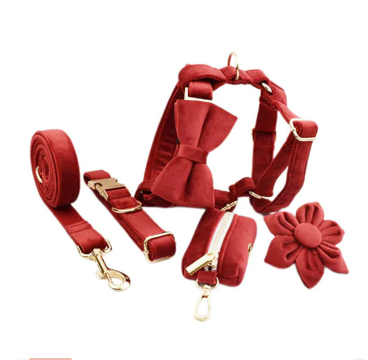 Velvet Fabric Dog Collar for Pets