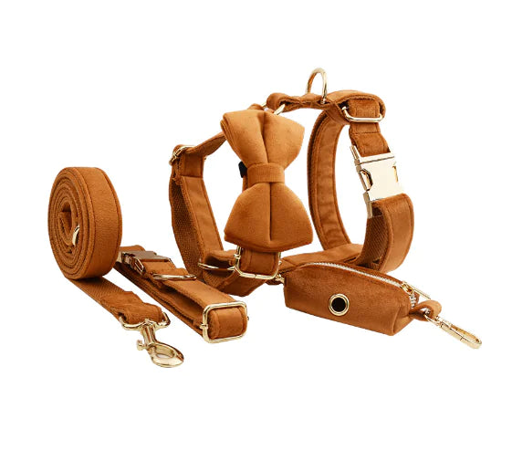 Velvet Fabric Dog Collar for Pets