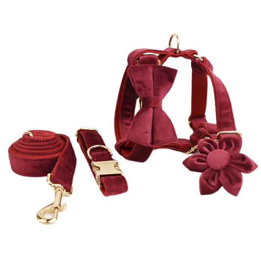Velvet Fabric Dog Collar for Pets