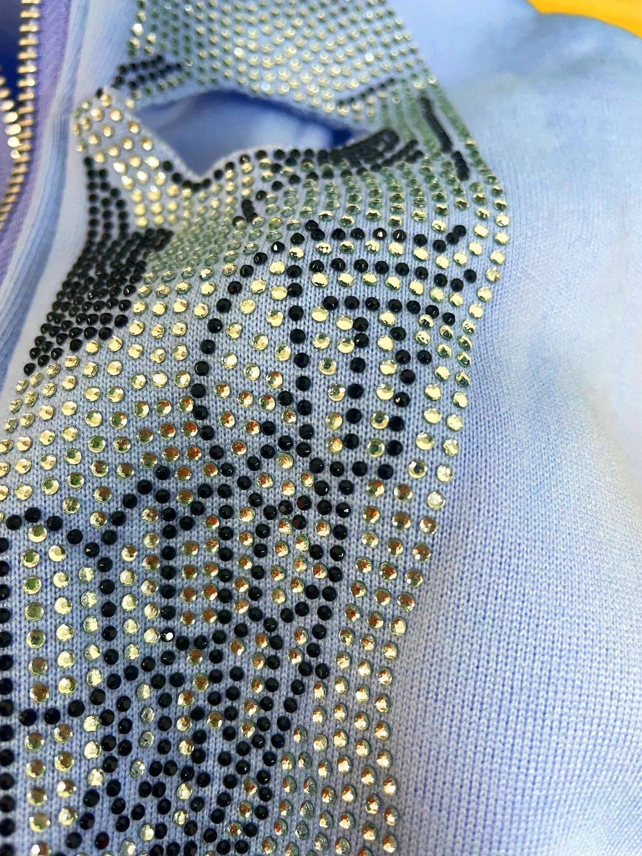 Skeleton Rhinestone Hoodie Full Zip Up Women Y2K Hooded Sweatshirts