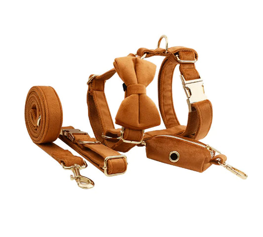 Velvet Fabric Dog Collar for Pets