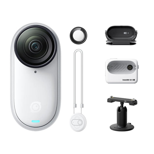 Insta360 GO 3S - 64 GB White 4K Tiny Portable Vlogging Camera Hands-Free POVs Mount Anywhere Stabilization 140 Min Battery Life 10m Waterproof Pet POV