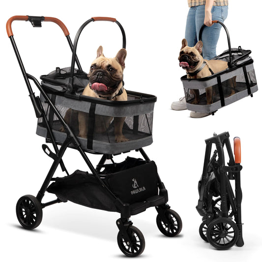 Pet Stroller with Detachable Carrier - Ideal for Small to Medium Dogs & Cats