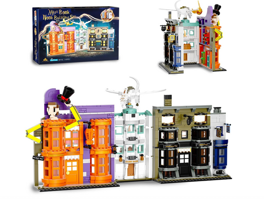 Magic Ideas Diagon Bookend Toy Building Set, Compatible with Lego Harry, Creative Building Toy for Fantasy Fans & Adults, Durable Collectible Design (1187 Pieces)