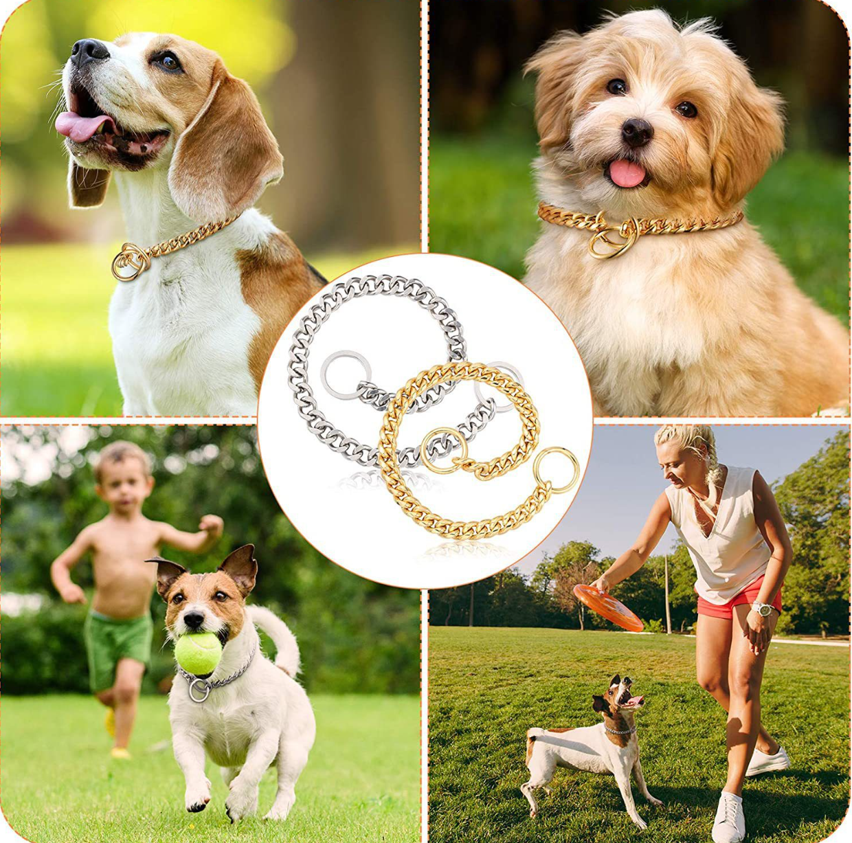 Stainless Steel Double Ring Drag Chain for Pets