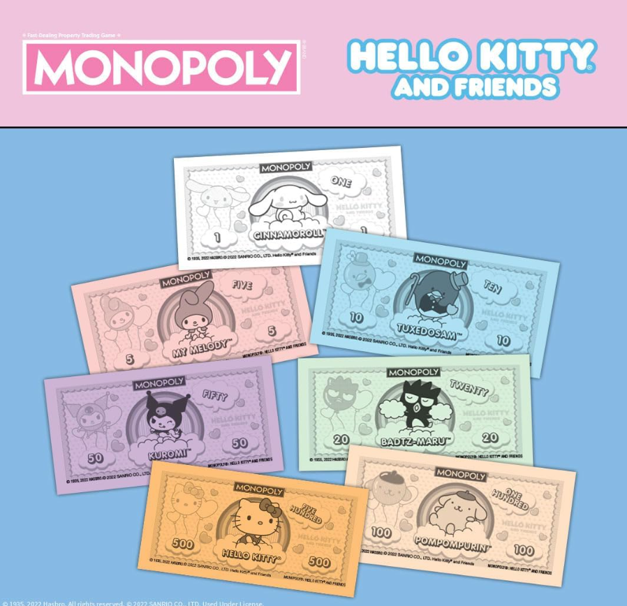 Hello Kitty and Friends Classic Monopoly Game Officially-Licensed