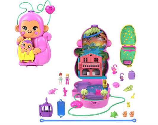 Polly Pocket Jungle Adventure Playset with Wearable Purse