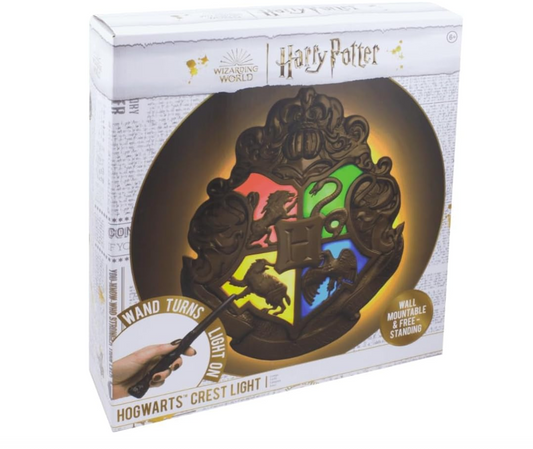 Hogwarts Crest Wizard Lamp with Magic Wand Remote