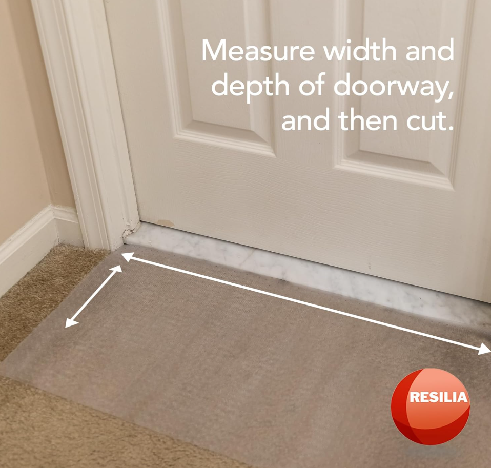 HugsandTails Pet Carpet Protector - Doorway Damage Deterrent and Scratch-Stopper for Cats Dogs and Pets Heavy-Duty PVC Runner Cut to Fit Clear 15 Inches x 48 Inches