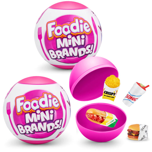 
5 Surprise Foodie Mini Brands (2 Pack) by ZURU, Mystery Capsule Real Miniature Brands Collectibles, Fast Food Toys and Shopping Accessories
Style:Series 1